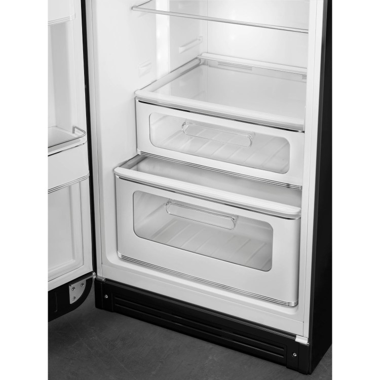 Smeg 294 Litre Fifties Style Left Hand Hinge 70/30 Fridge Freezer - Black