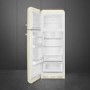 Refurbished Fifties Style Left Hand Hinge Top Mount Fridge Freezer - Cream