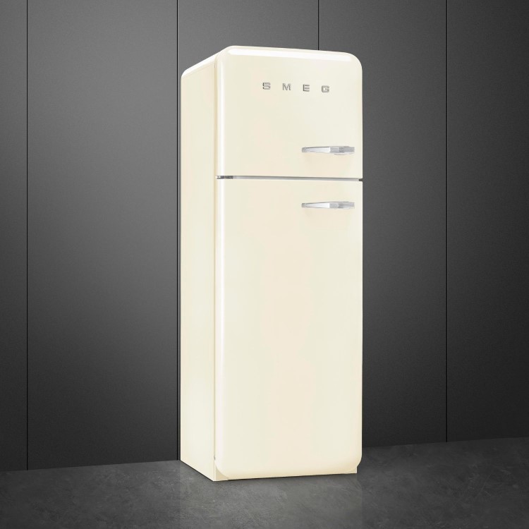 Smeg 294 Litre Fifties Style Left Hand Hinge 70/30 Fridge Freezer - Cream