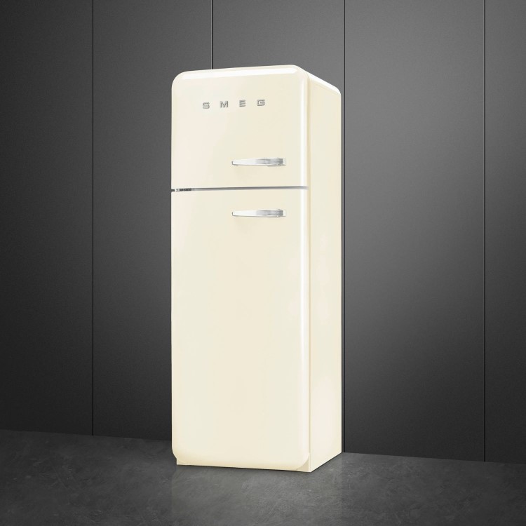 Smeg 294 Litre Fifties Style Left Hand Hinge 70/30 Fridge Freezer - Cream