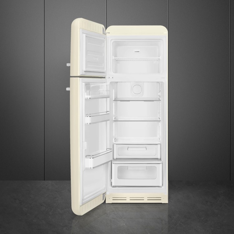 Smeg 294 Litre Fifties Style Left Hand Hinge 70/30 Fridge Freezer - Cream