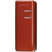 Smeg FAB30LFR Fifties Style Left Hand Hinge Top Mount Freestanding Fridge Freezer - Red