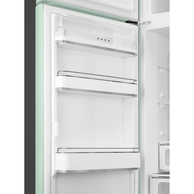 Smeg 294 Litre Fifties Style Left Hand Hinge 70/30 Fridge Freezer - Pastel Green