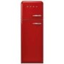 Smeg 294 Litre Fifties Style Left Hand Hinge Top Mount Fridge Freezer - Red