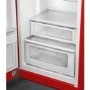 Smeg 294 Litre Fifties Style Left Hand Hinge Top Mount Fridge Freezer - Red