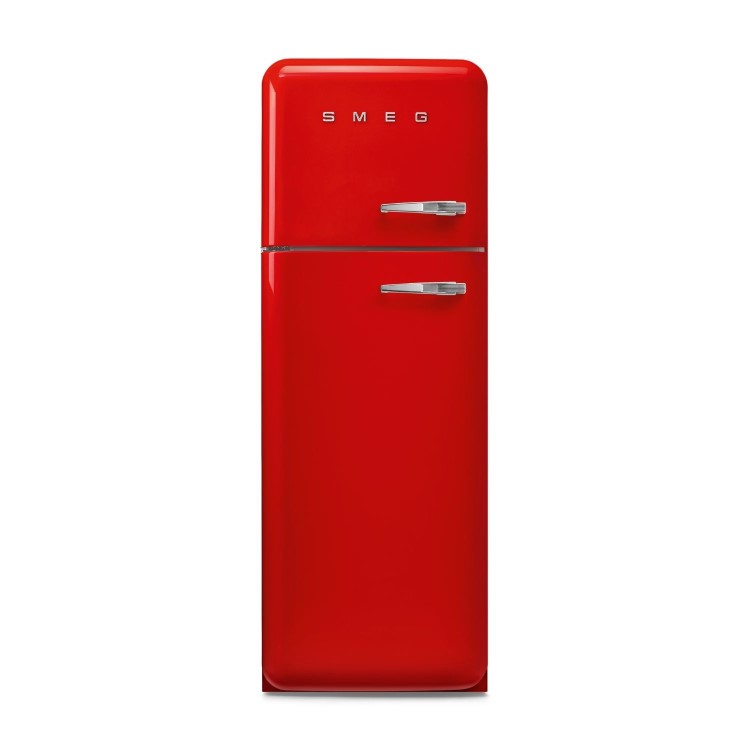 Smeg 294 Litre Fifties Style Left Hand Hinge 70/30 Fridge Freezer - Red