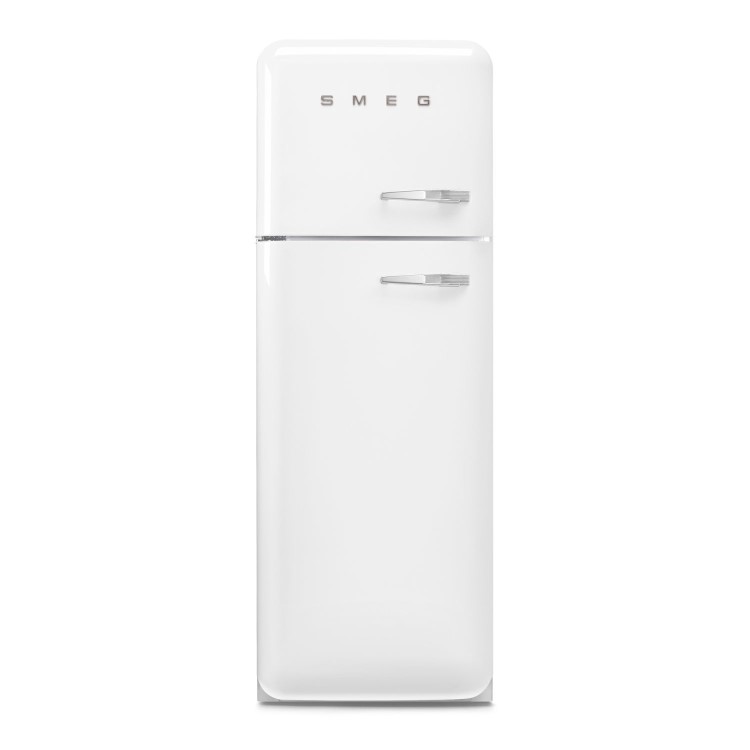 Smeg 294 Litre Fifties Style Left Hand Hinge 70/30 Fridge Freezer - White
