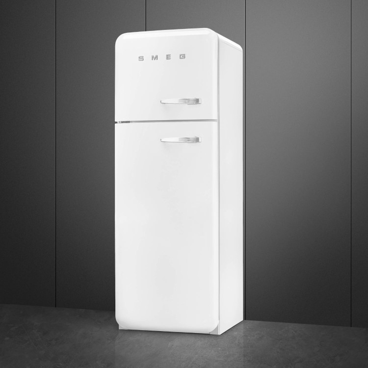 Smeg 294 Litre Fifties Style Left Hand Hinge 70/30 Fridge Freezer - White