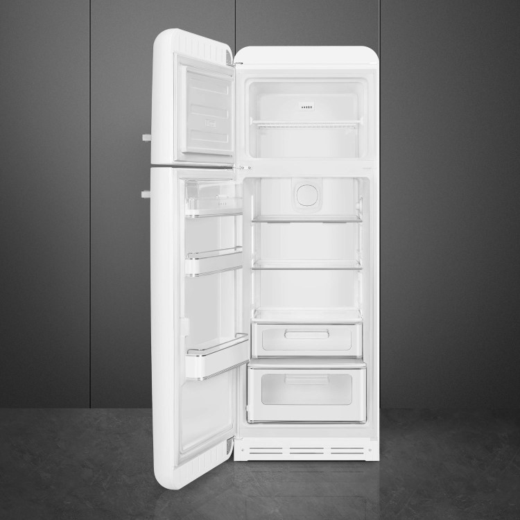 Smeg 294 Litre Fifties Style Left Hand Hinge 70/30 Fridge Freezer - White