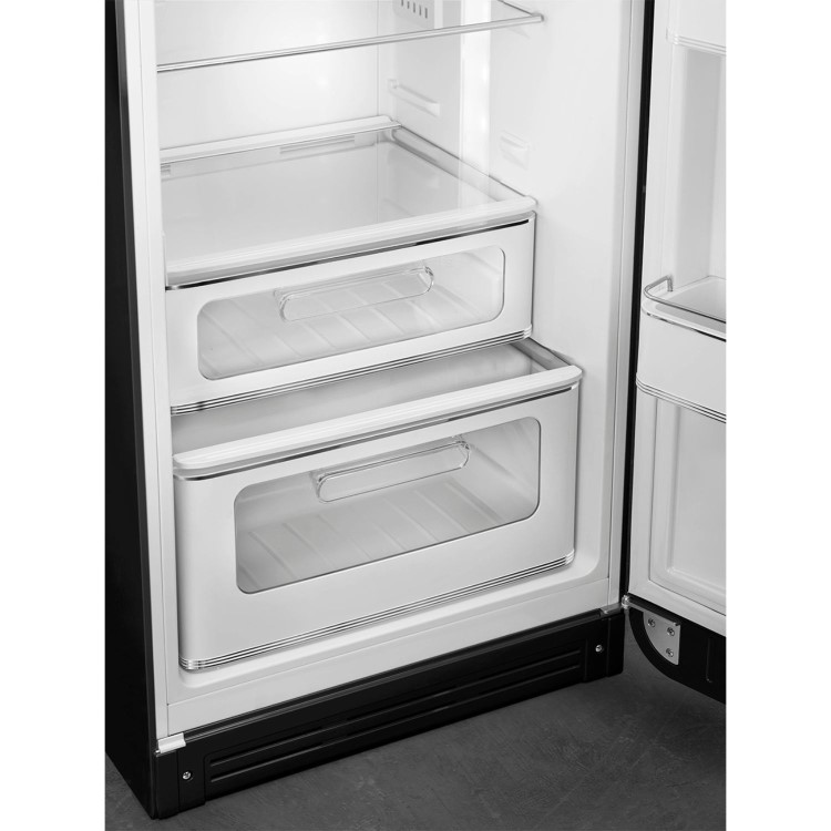 Smeg 294 Litre Fifties Style Right Hand Hinge 70/30 Fridge Freezer - Black