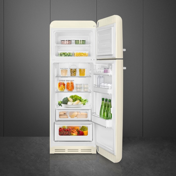 Smeg 294 Litre Fifties Style Right Hand Hinge 70/30 Fridge Freezer - Cream