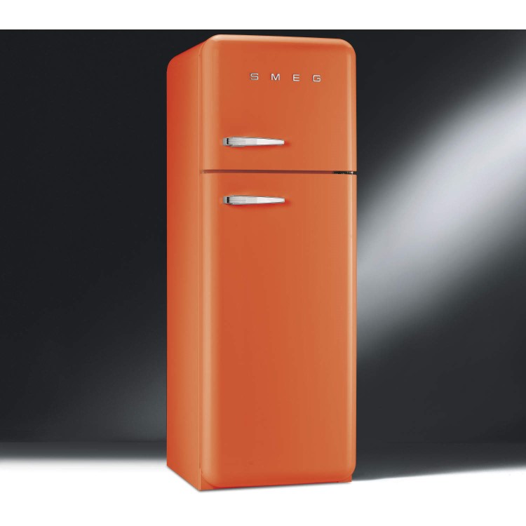 GRADE A1 - Smeg FAB30RFO Fifties Style Right Hand Hinge Top Mount Freestanding Fridge Freezer - Orange