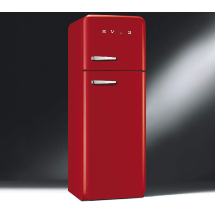 Smeg FAB30RFR Fifties Style Right Hand Hinge Top Mount Freestanding Fridge Freezer - Red