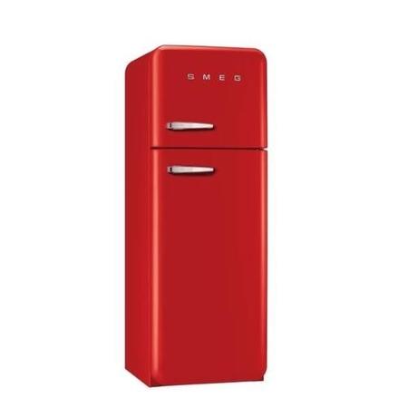 Smeg FAB30RFR Fifties Style Right Hand Hinge Top Mount Freestanding Fridge Freezer - Red