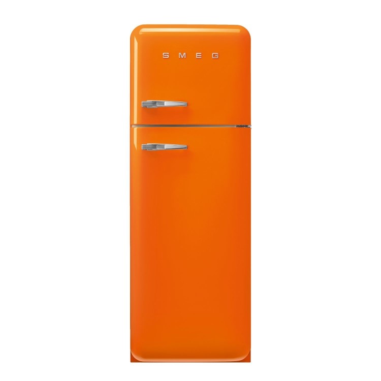 Smeg 294 Litre Fifties Style Right Hand Hinge 70/30 Fridge Freezer - Orange
