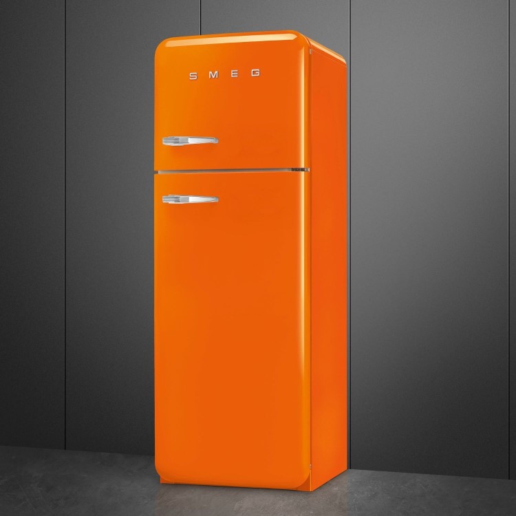 Smeg 294 Litre Fifties Style Right Hand Hinge 70/30 Fridge Freezer - Orange