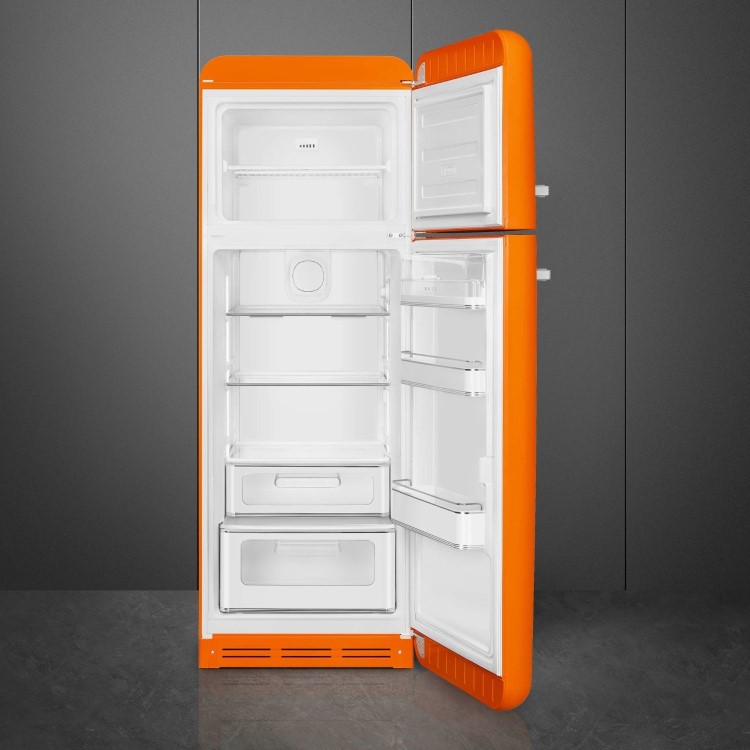 Smeg 294 Litre Fifties Style Right Hand Hinge 70/30 Fridge Freezer - Orange