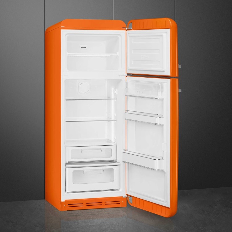Smeg 294 Litre Fifties Style Right Hand Hinge 70/30 Fridge Freezer - Orange