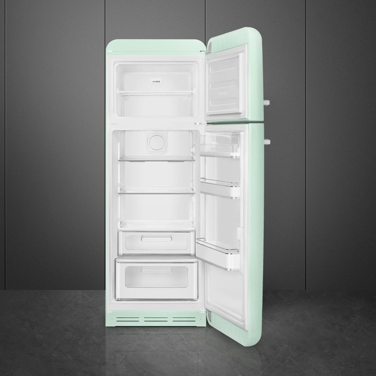 Smeg 294 Litre Fifties Style Right Hand Hinge 70/30 Fridge Freezer - Pastel Green