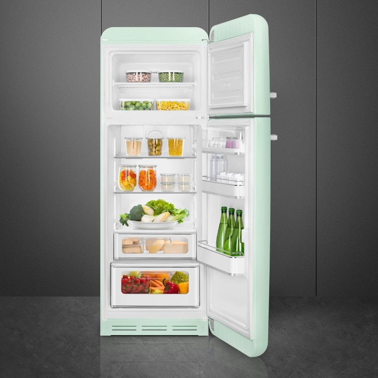 Smeg 294 Litre Fifties Style Right Hand Hinge 70/30 Fridge Freezer - Pastel Green