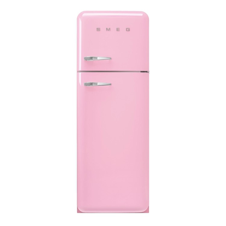 Smeg 294 Litre Fifties Style Right Hand Hinge 70/30 Fridge Freezer - Pink