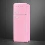 Smeg 294 Litre Fifties Style Right Hand Hinge 70/30 Fridge Freezer - Pink