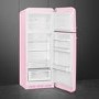 Smeg 294 Litre Fifties Style Right Hand Hinge 70/30 Fridge Freezer - Pink