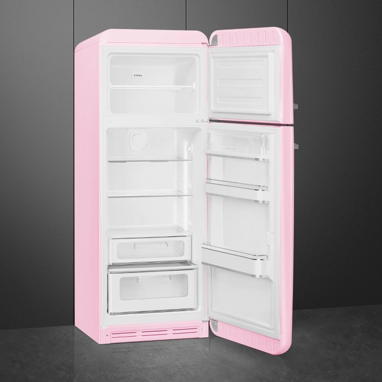 Smeg 294 Litre Fifties Style Right Hand Hinge 70/30 Fridge Freezer - Pink