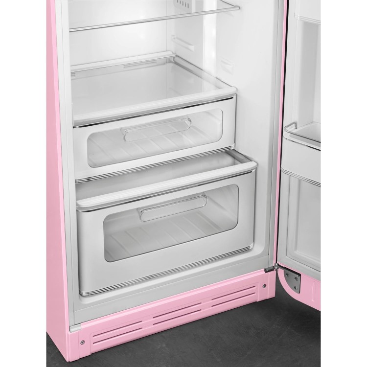 Smeg 294 Litre Fifties Style Right Hand Hinge 70/30 Fridge Freezer - Pink