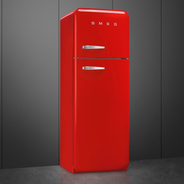 Smeg 294 Litre Fifties Style Right Hand Hinge 70/30 Fridge Freezer - Red