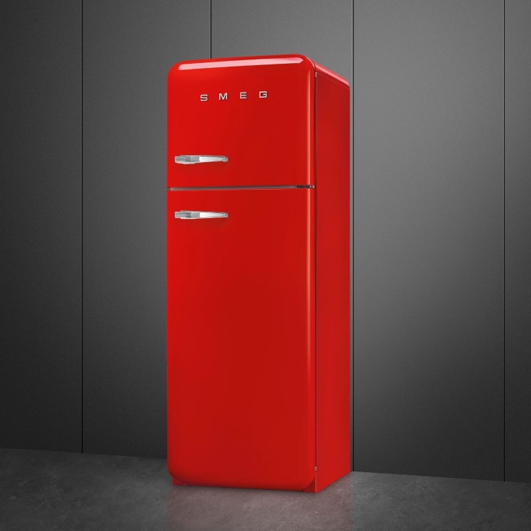 Smeg 294 Litre Fifties Style Right Hand Hinge 70/30 Fridge Freezer - Red