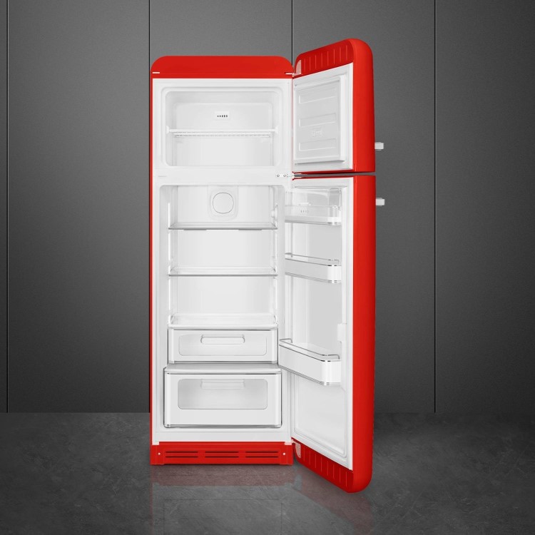 Smeg 294 Litre Fifties Style Right Hand Hinge 70/30 Fridge Freezer - Red