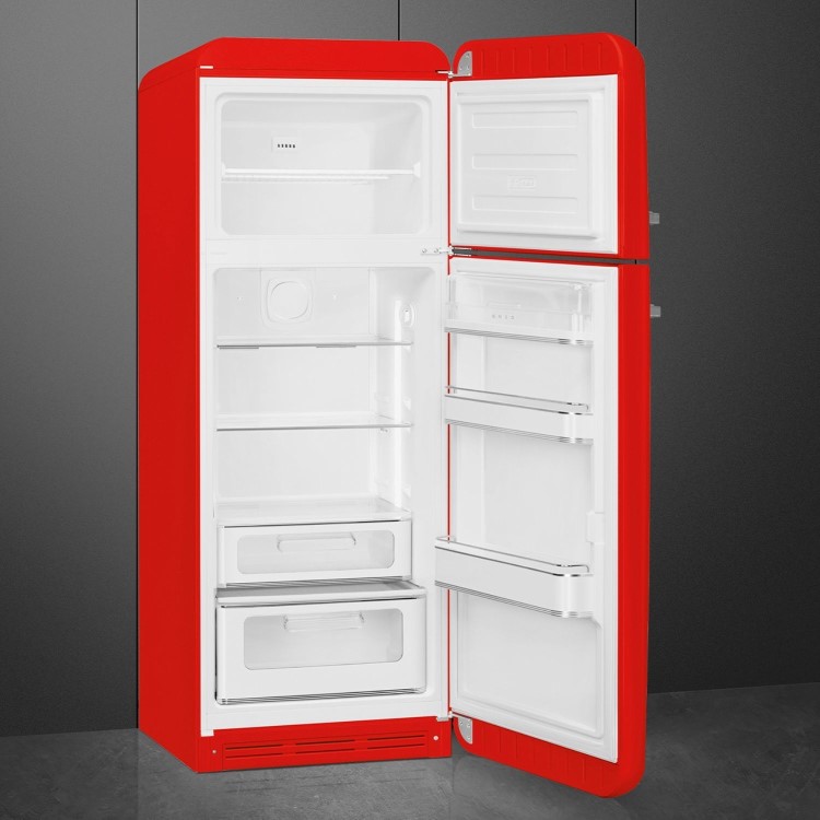 Smeg 294 Litre Fifties Style Right Hand Hinge 70/30 Fridge Freezer - Red