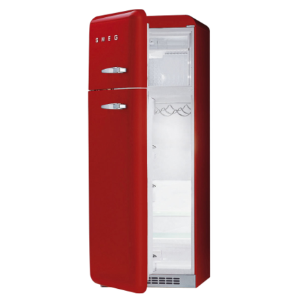 Smeg FAB30YR 50s Style Left Hand Hinge Freestanding Fridge Freezer - Red