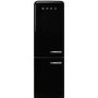 Smeg FAB32LBL3UK Fifties Style Frost Free Left Hand Hinge Freestanding Fridge Freezer - Black