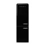 Smeg 331 Litre Fifties Style Left Hand Hinge 70/30 Fridge Freezer - Black