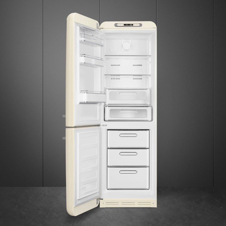Smeg 331 Litre Fifties Style Left Hand Hinge 70/30 Fridge Freezer - Cream