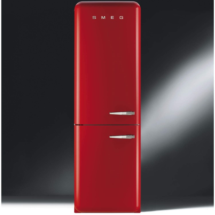 Smeg FAB32LFR Fifties Style Left Hand Hinge Freestanding Fridge Freezer - Red
