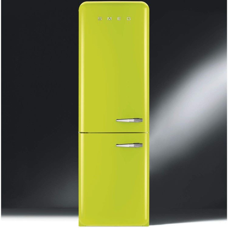 Smeg FAB32LNL Fifties Style Frost Free Left Hand Hinge Freestanding Fridge Freezer Lime Green