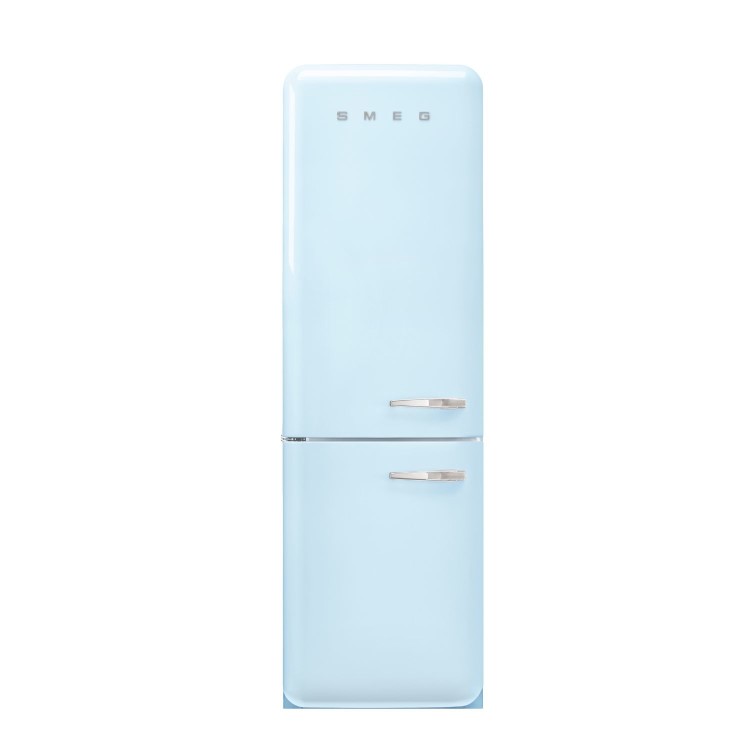 Smeg 331 Litre Fifties Style Left Hand Hinge 70/30 Fridge Freezer - Pastel Blue