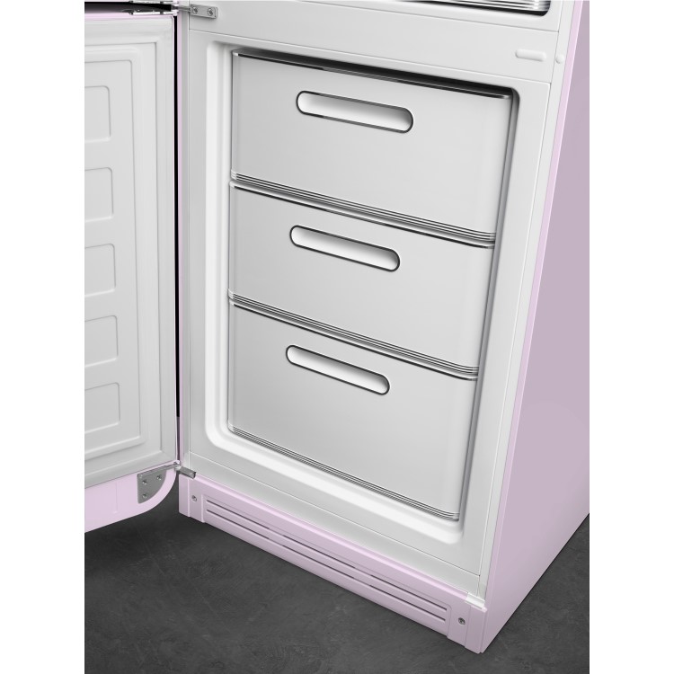 Smeg FAB32LPK3UK Fifties Style Frost Free Left Hand Hinge Freestanding Fridge Freezer - Pink