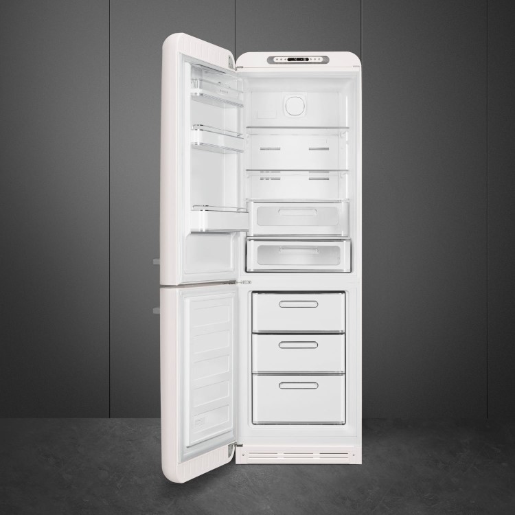 Smeg 331 Litre Fifties Style Left Hand Hinge 70/30 Fridge Freezer - White