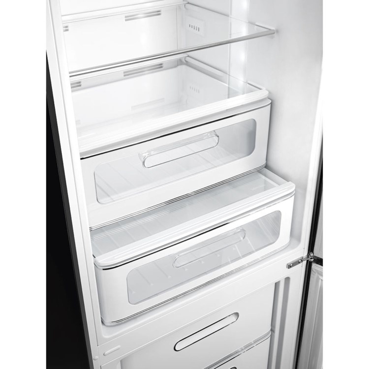 Smeg 331 Litre Fifties Style Right Hand Hinge 70/30 Fridge Freezer - Black