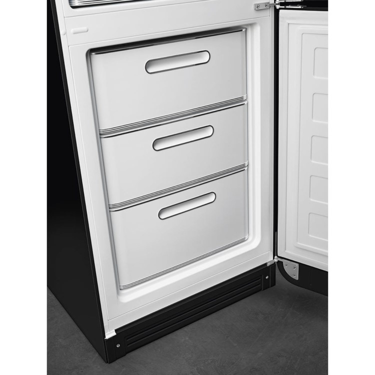 Smeg 331 Litre Fifties Style Right Hand Hinge 70/30 Fridge Freezer - Black