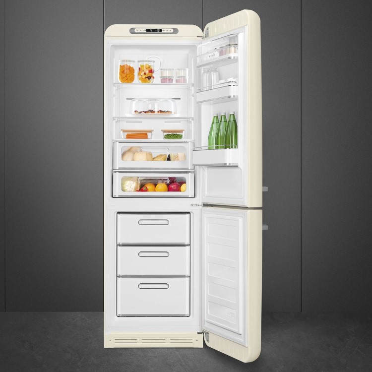 Smeg 331 Litre Fifties Style Right Hand Hinge 70/30 Fridge Freezer - Cream