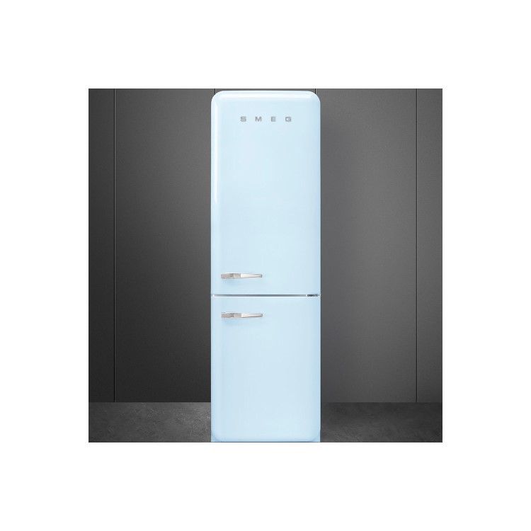 Smeg FAB32RPB3UK 50s Style Frost Free Right Hand Hinge Freestanding Fridge Freezer - Pastel Blue