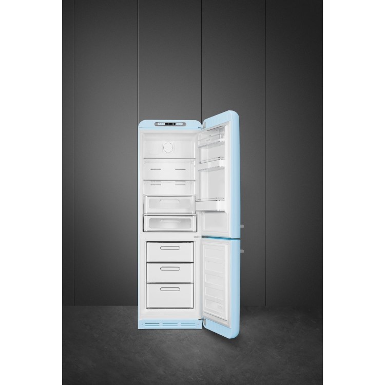 Smeg 331 Litre Fifties Style Right Hand Hinge 70/30  Fridge Freezer - Pastel Blue