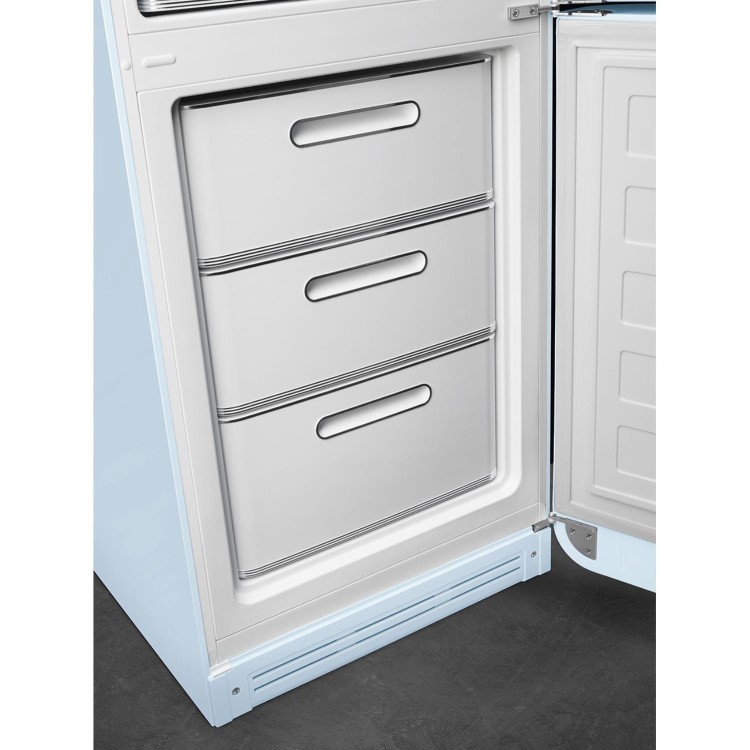 Smeg 331 Litre Fifties Style Right Hand Hinge 70/30  Fridge Freezer - Pastel Blue