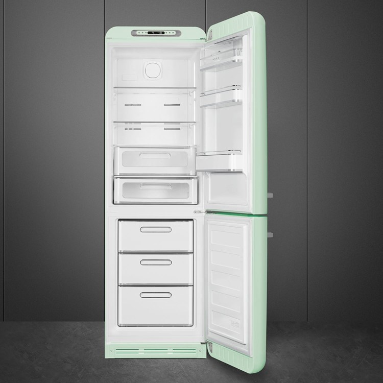 Smeg 331 Litre Fifties Style Right Hand Hinge 70/30 Fridge Freezer - Pastel Green