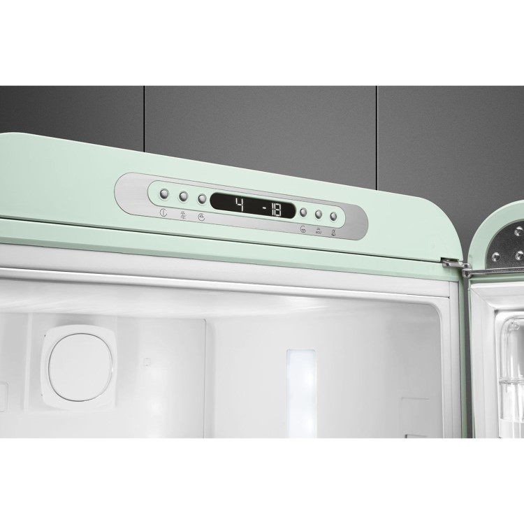 Smeg 331 Litre Fifties Style Right Hand Hinge 70/30 Fridge Freezer - Pastel Green